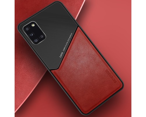 Бізнес чохол бампер GENEROUS для Samsung Galaxy A31 з скла і штучної шкіри