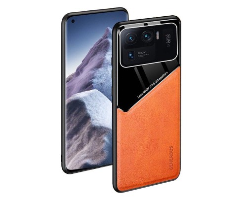 Бізнес чохол бампер GENEROUS для Xiaomi Mi 11 Ultra зі скла і штучної шкіри Бізнес чохол бампер GENEROUS для Xiaomi Mi 11 Ultra зі скла і штучної шкіри