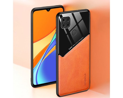 Бізнес чохол бампер GENEROUS для Xiaomi Redmi 9C з скла і штучної шкіри Бізнес чохол бампер GENEROUS для Xiaomi Redmi 9C з скла і штучної шкіри