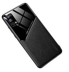 Бізнес чехол бампер GENEROUS для Oppo Find X3 Lite зі скла і штучної шкіри
