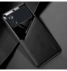 Бізнес чехол бампер GENEROUS для Xiaomi Poco M4 Pro 4G зі скла і штучної шкіри