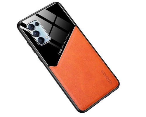 Бізнес чохол бампер GENEROUS для Oppo Reno5 Pro 5G зі скла та штучної шкіри