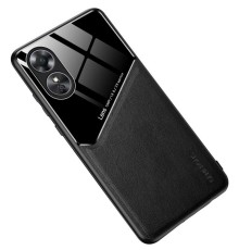 Бізнес чохол бампер GENEROUS для Oppo A17 зі скла і штучної шкіри